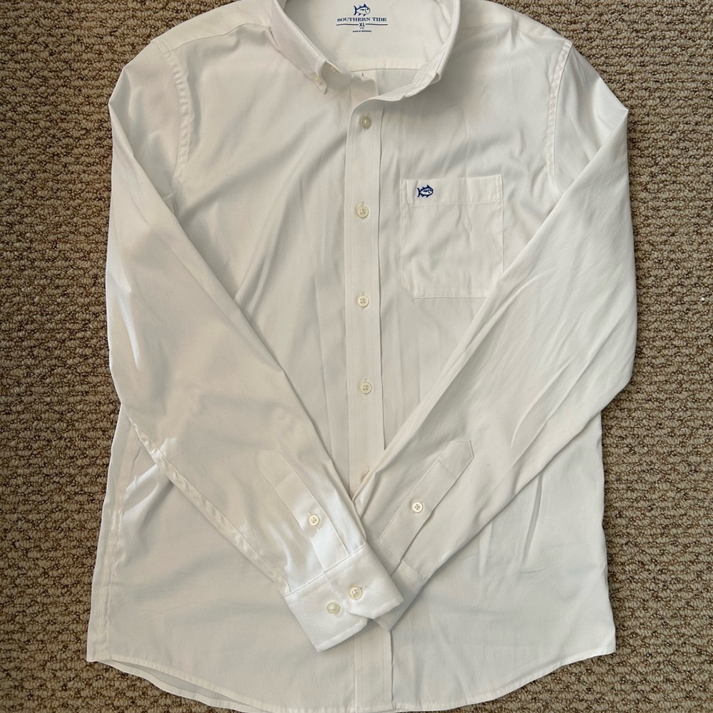 Southern Tide White Button Down Shirt
